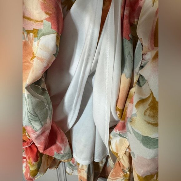 Jodifl Floral Watercolor Blooms Dress Long Sleeves Ruffle Boho Poet Size Large - Picture 8 of 16